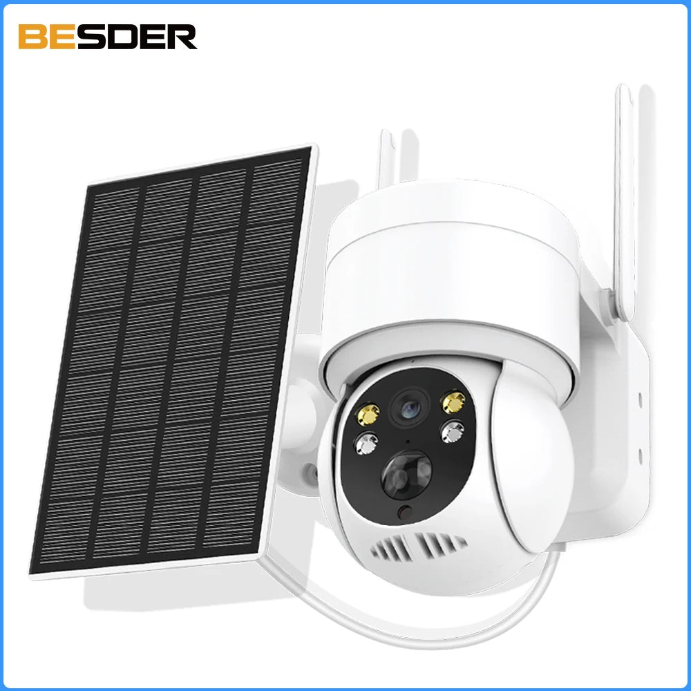 BESDER PTZ Solar WiFi Camera Outdoor 1080P Motion Detection Remote Security Camera Solar Panel-0