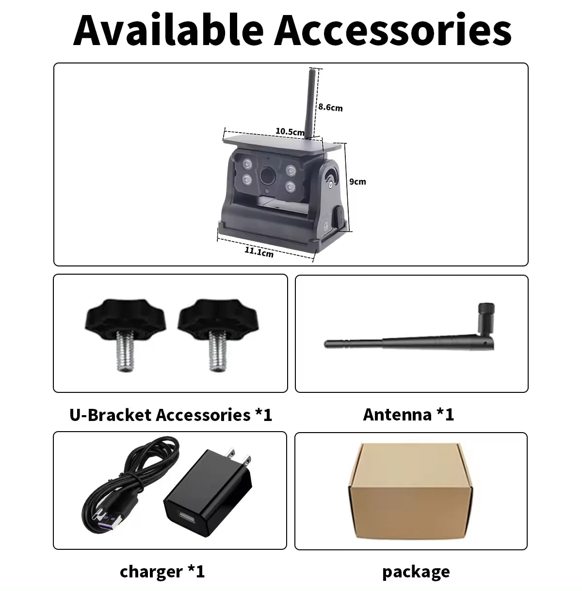 WiFi HD with Solar Panel 300M Wireless Bus Van Truck RV Car DVR Front Rear View Camera for IOS and Android Phone-5