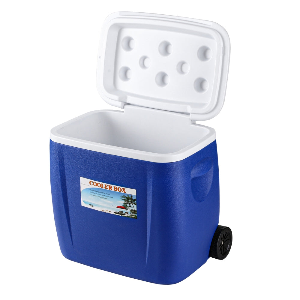 NNEDSZ Glacio 38L Portable Ice Cooler Box With Wheels Camping Fridge-0