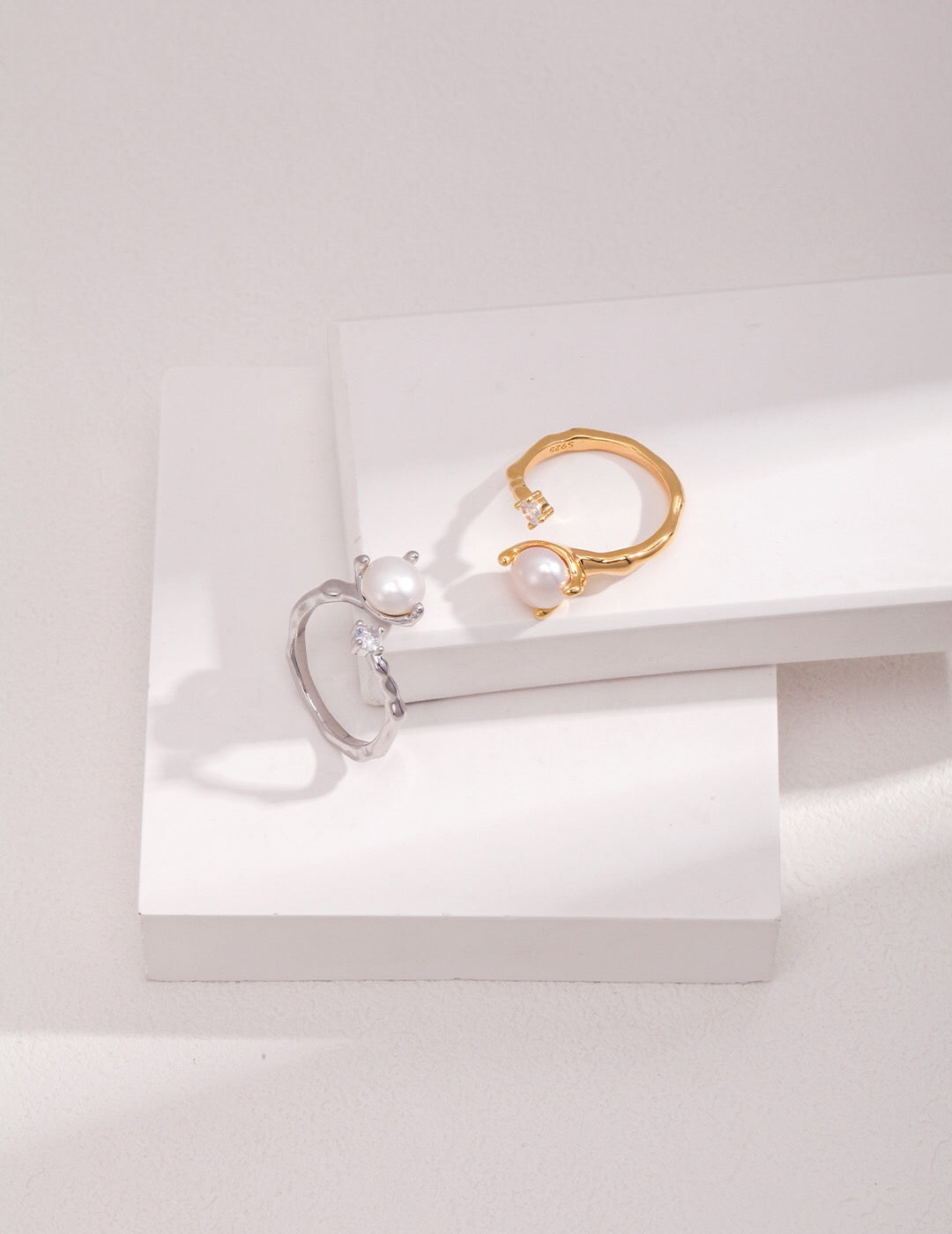 Freshwater Pearl With Zircon Open Ring-0