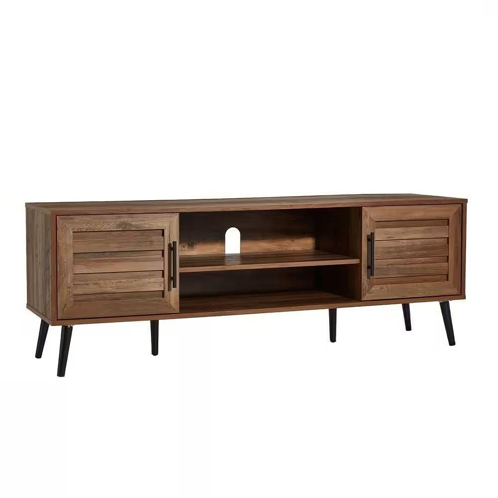 Modern Rustic Wood Finish TV Stand with Mid-Century Legs - for TV up to 65-inch-0