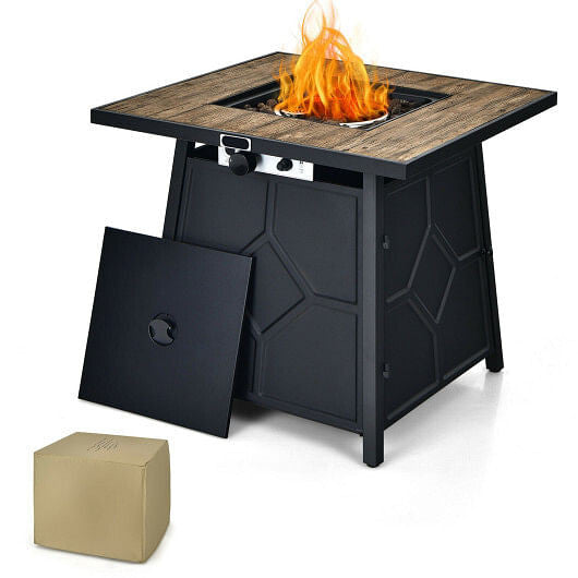40 000 BTU 28 Inches Propane Gas Fire Pit Table With Cover-4