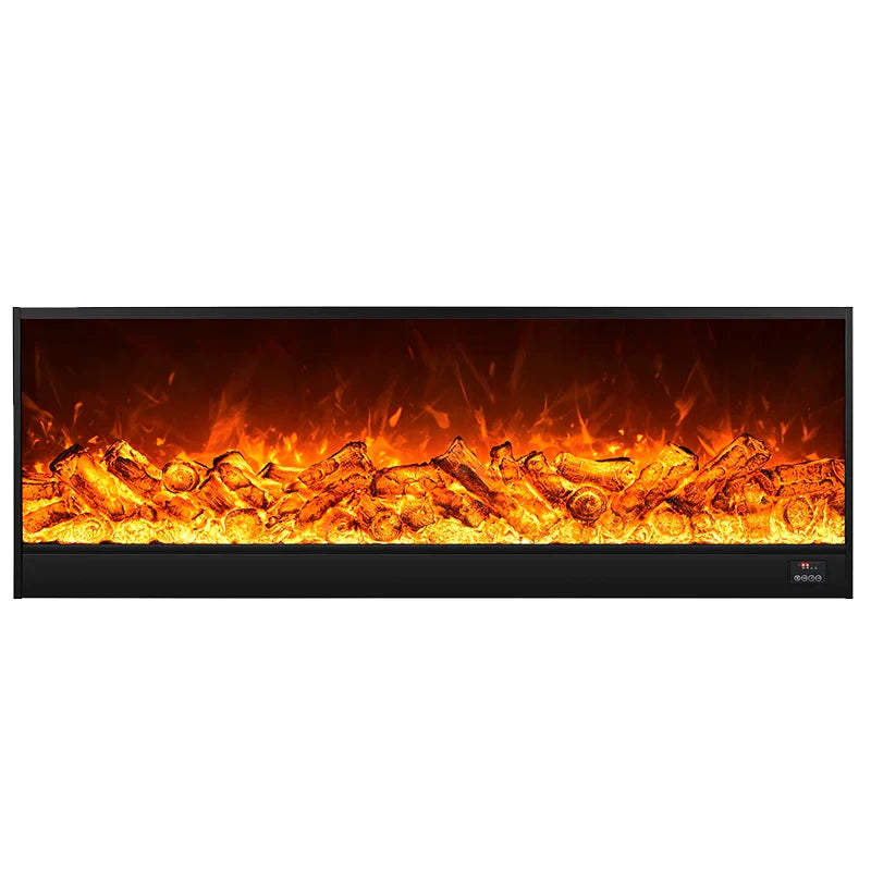 Electric Fireplace Heater with Simulated Flame and Decorative Cabinet-0