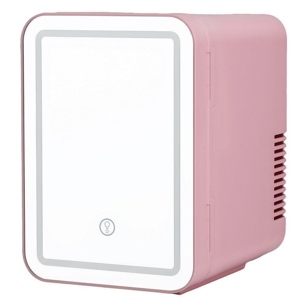 Glacio Mini Fridge Skincare Beauty Cooler Warmer LED Mirror 12V 220V Pink 4L-2
