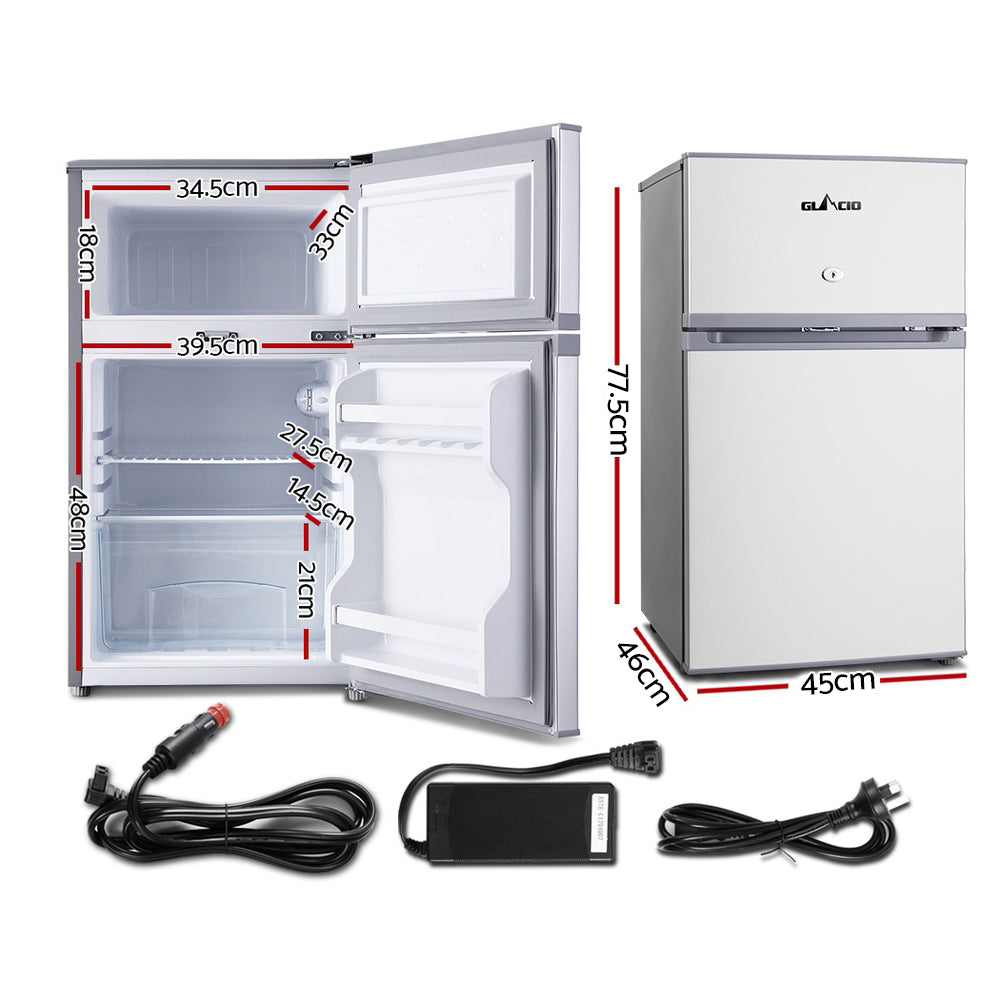 NNEDSZ 65L Portable Fridge Bar Freezer Cooler Upright 12V/24V/240V Caravan Car Silver-2