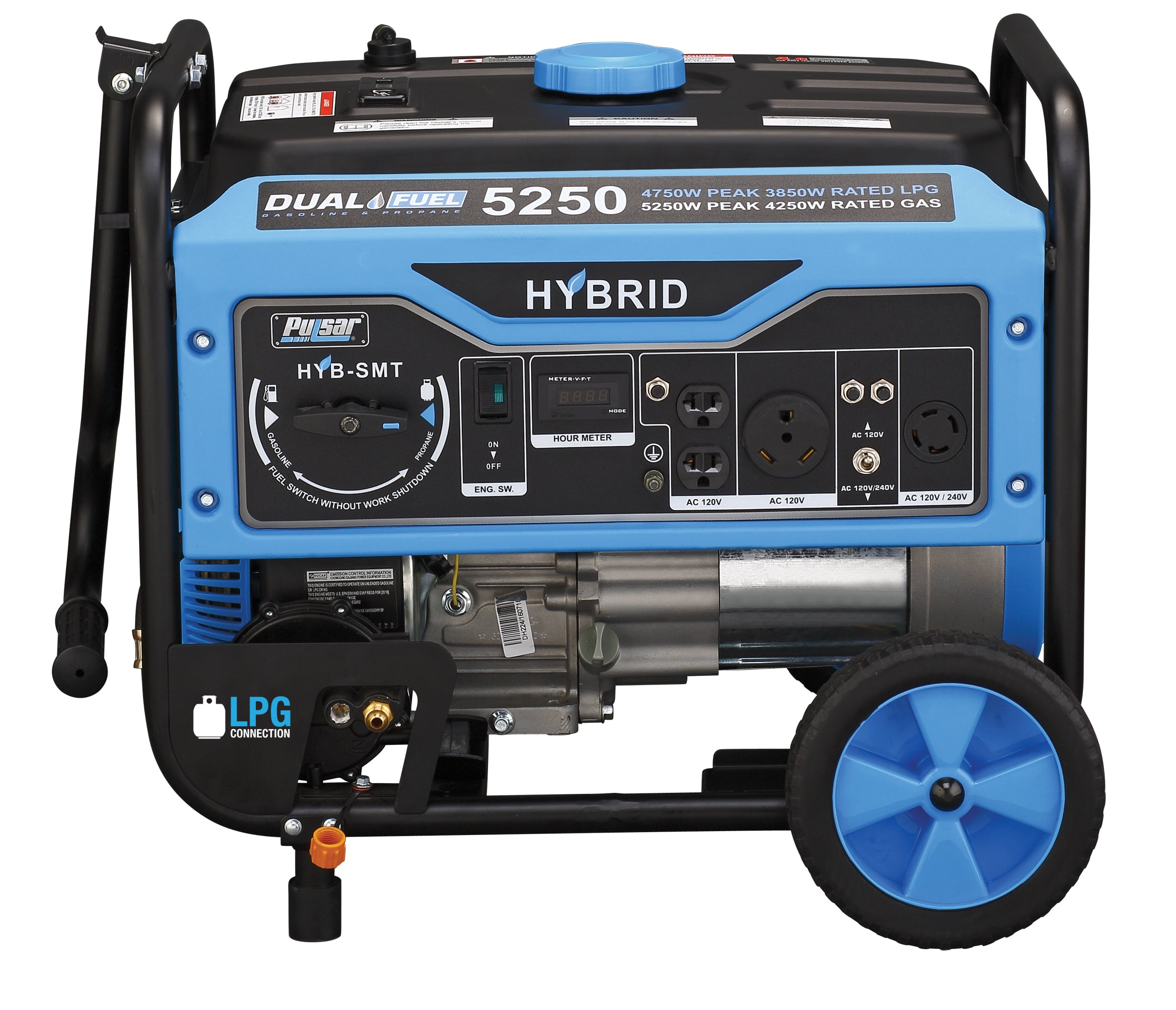 Pulsar Hybrid Dual Fuel Gas Propane Portable Generator 5250W Peak PG5250B-1