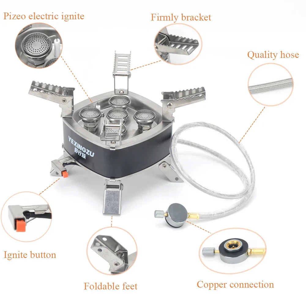 12800W Outdoor Camping Gas Stove Grey-1