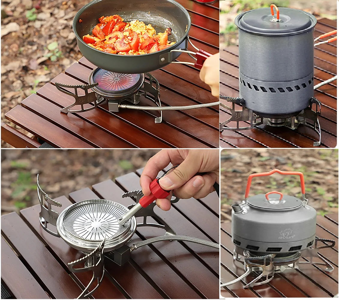 3800W Windproof Camping Gas Stove Silver-2