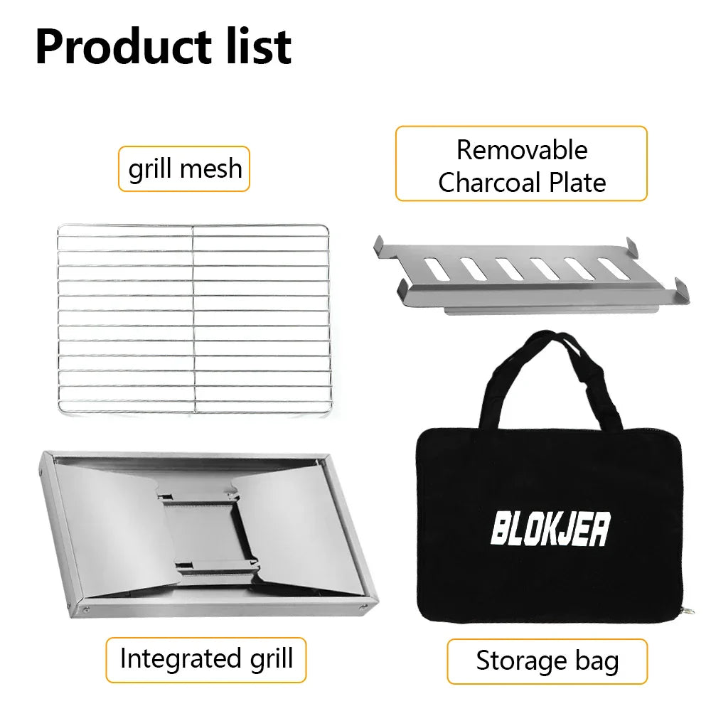 IGT Camping Folding Barbecue Stove Silver-4