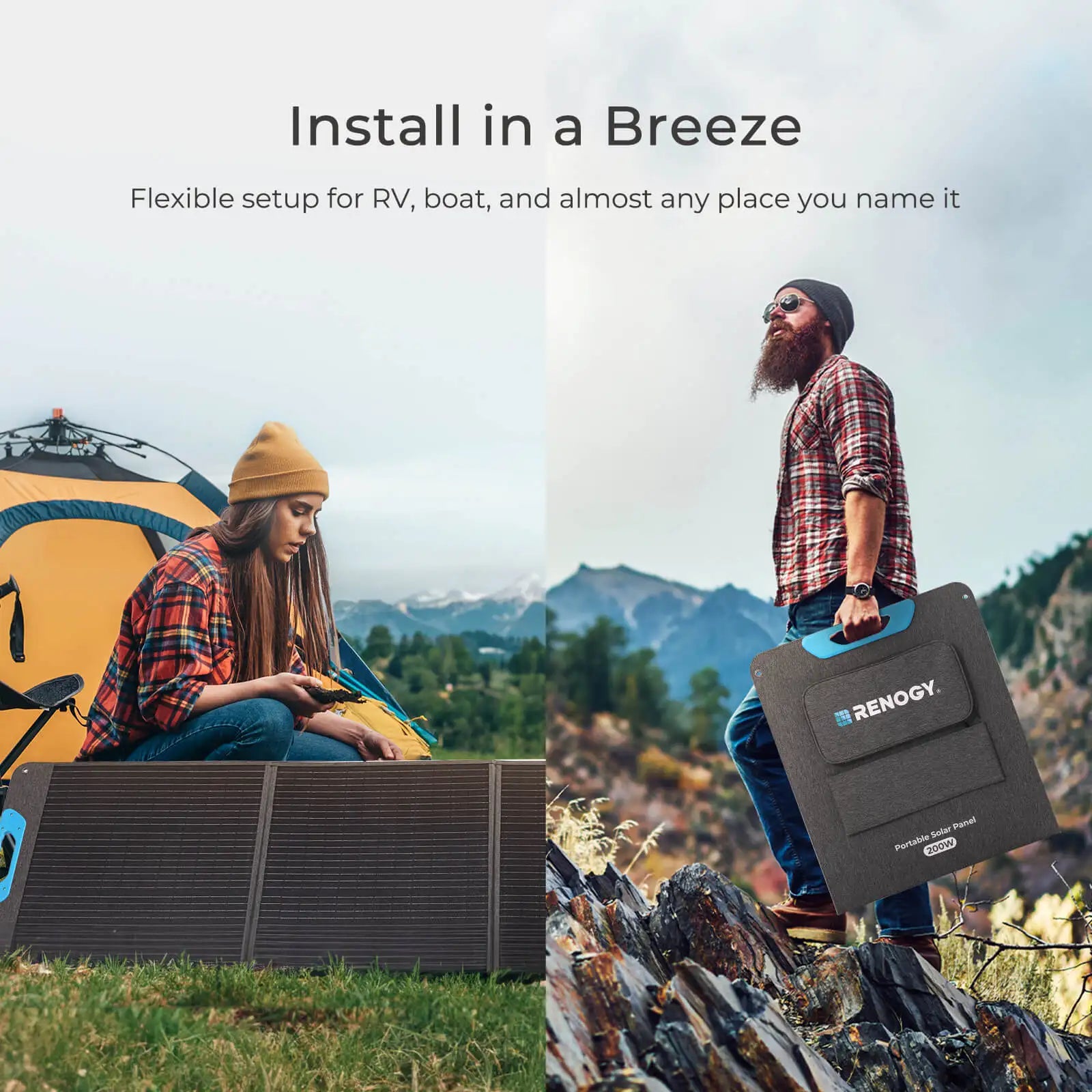 Renogy 200W Portable Solar Panel, IP65 Waterproof Foldable Solar Panel Power Backup, Solar Charger for Power Station RV Camping-3