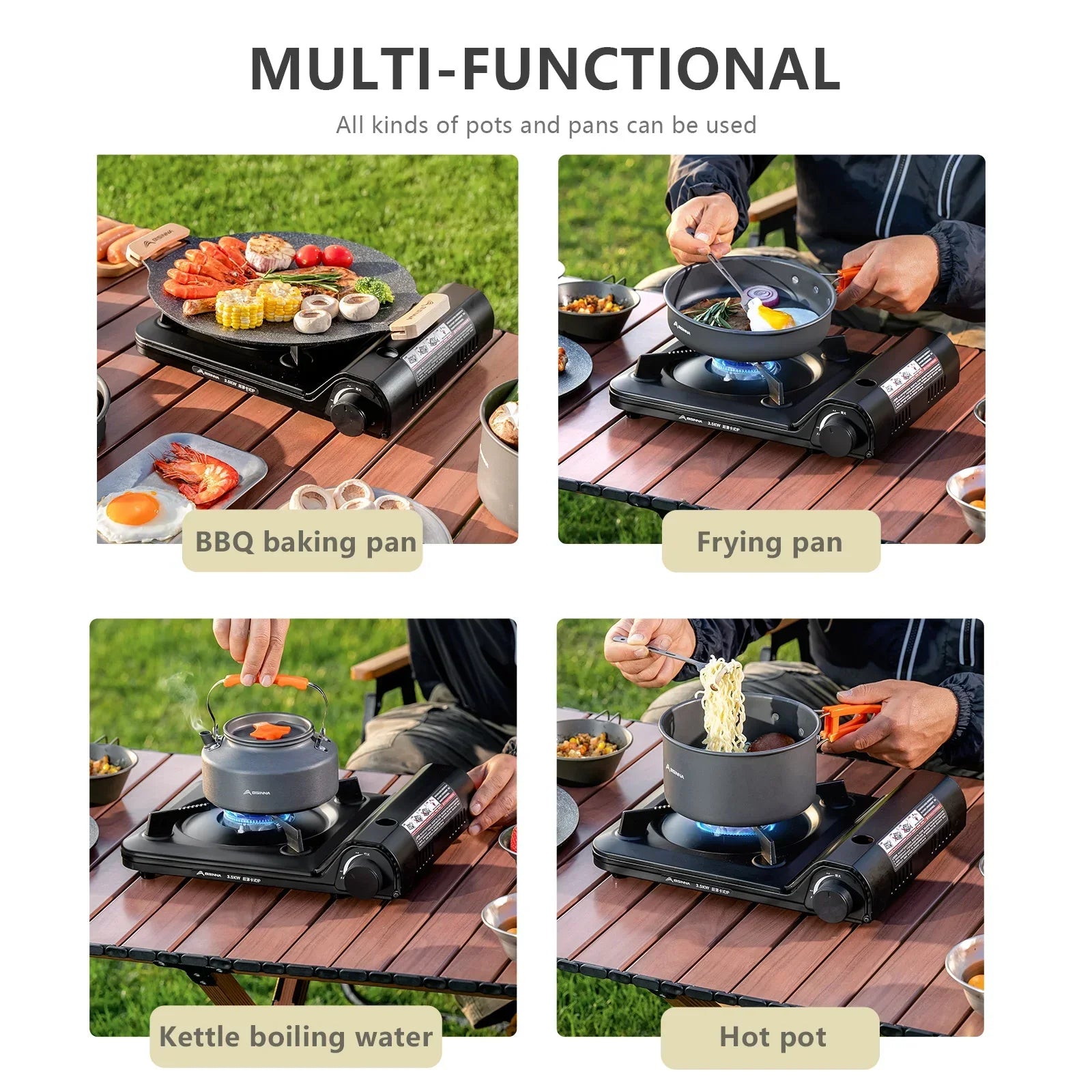 3500W Portable Butane Gas Stove Black-3