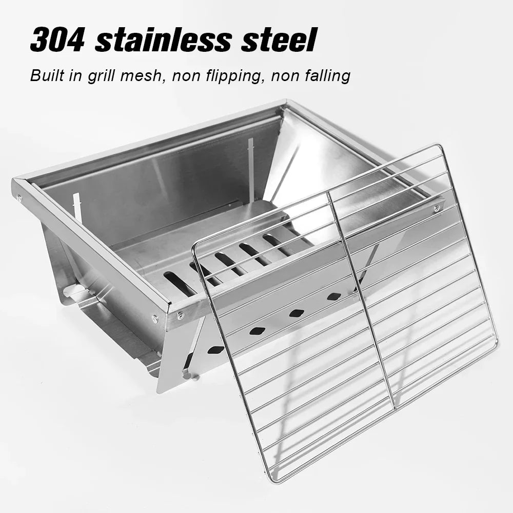 IGT Camping Folding Barbecue Stove Silver-1