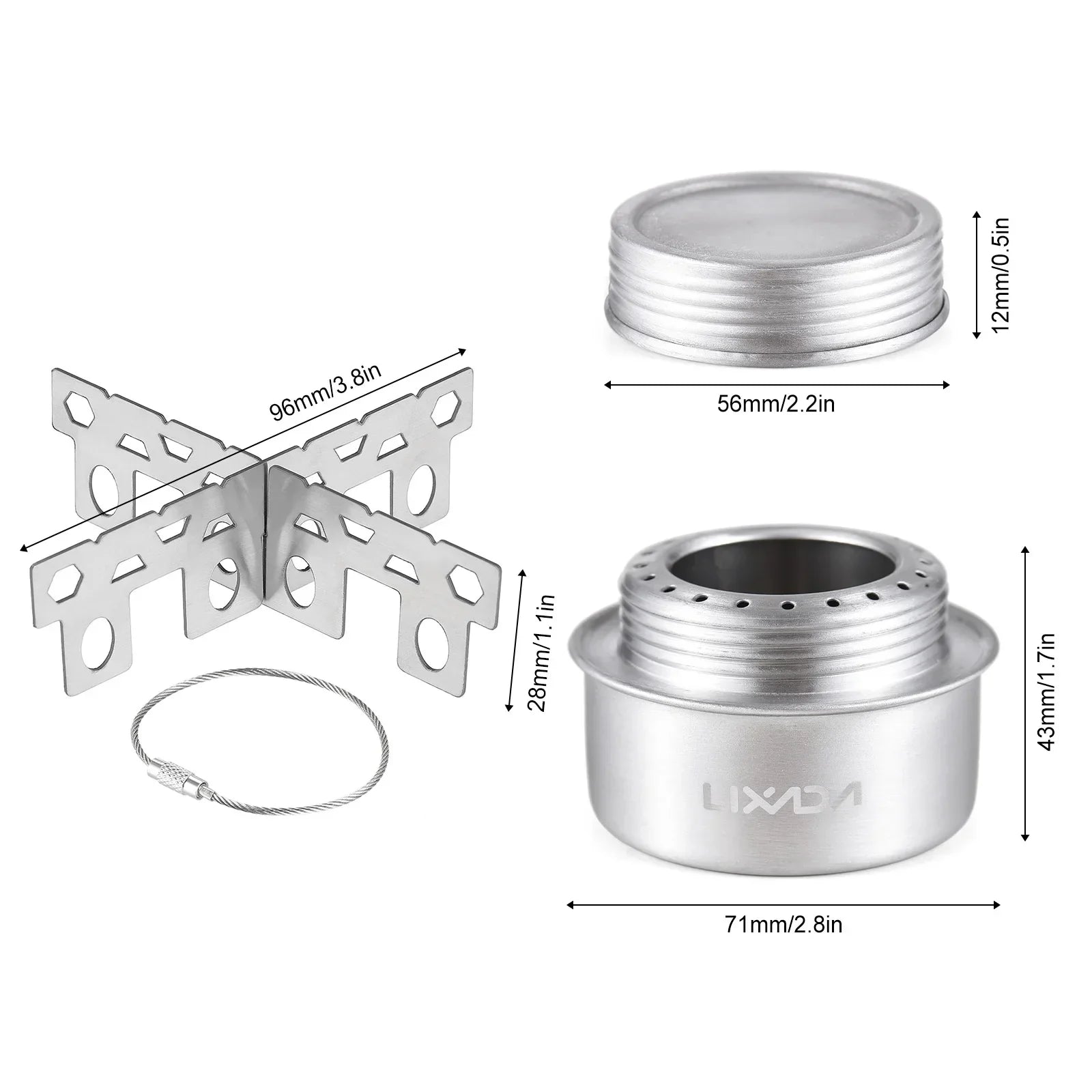 Alcohol Stove Set with Windshield Silver-1