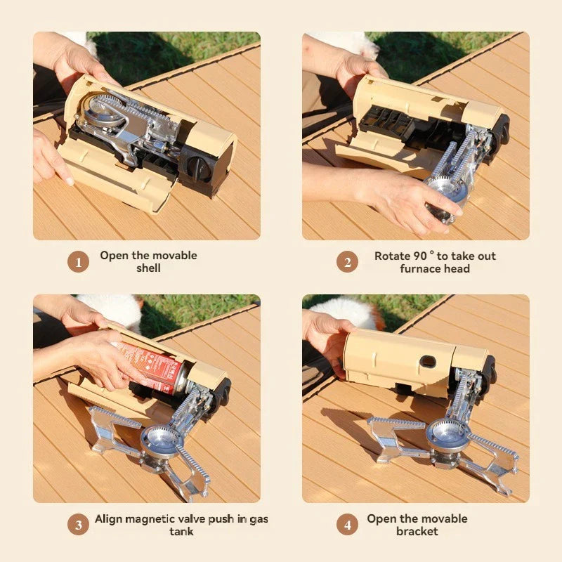 2670W Folding Camping Gas Stove Khaki-3