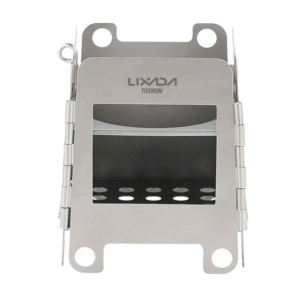 Folding Wood Stove with Mini Alcohol Stove Silver-2