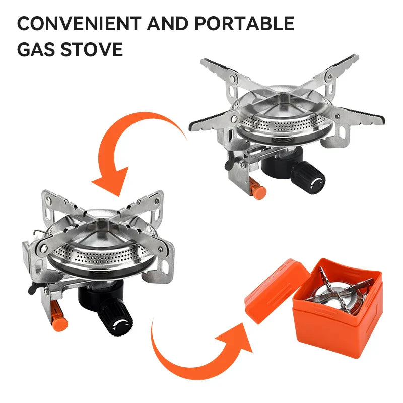 Camping Gas Stove Head Split-Type Butane Stove Silver-4