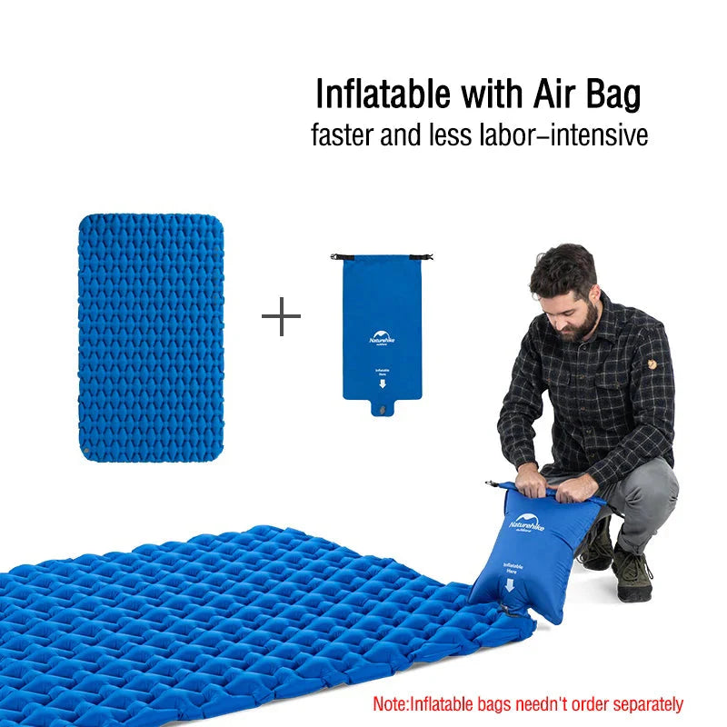 NNEOBA Double Air Mattress Inflatable Sleeping Pad Blue-3