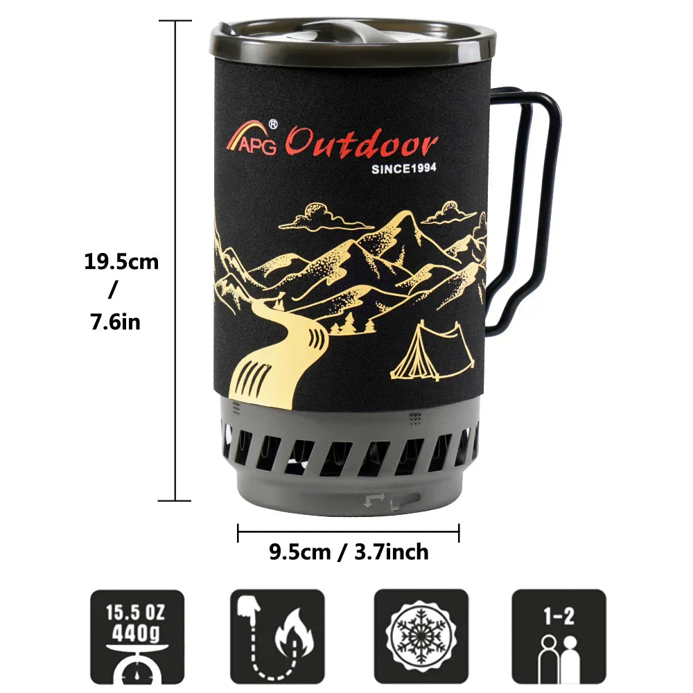 1400ml Heat Exchanger Camping Stove Black-4