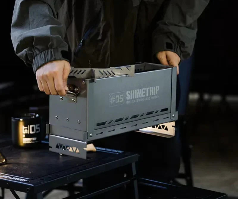 Foldable Secondary-Burn Camping Stove Silver-3