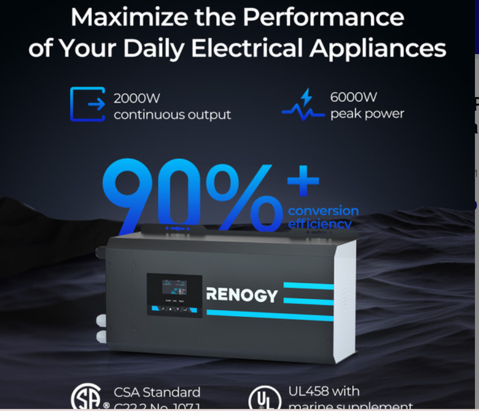 2000W 12V Pure Sine Wave Inverter Charger w/ LCD Display-2