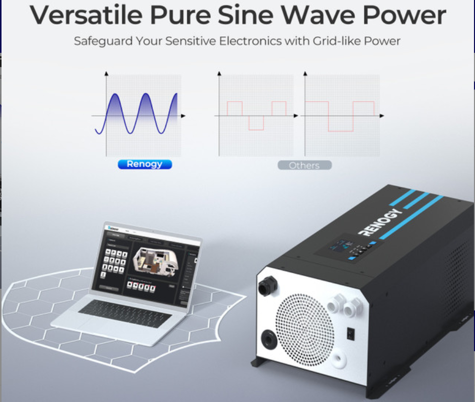 2000W 12V Pure Sine Wave Inverter Charger w/ LCD Display-3