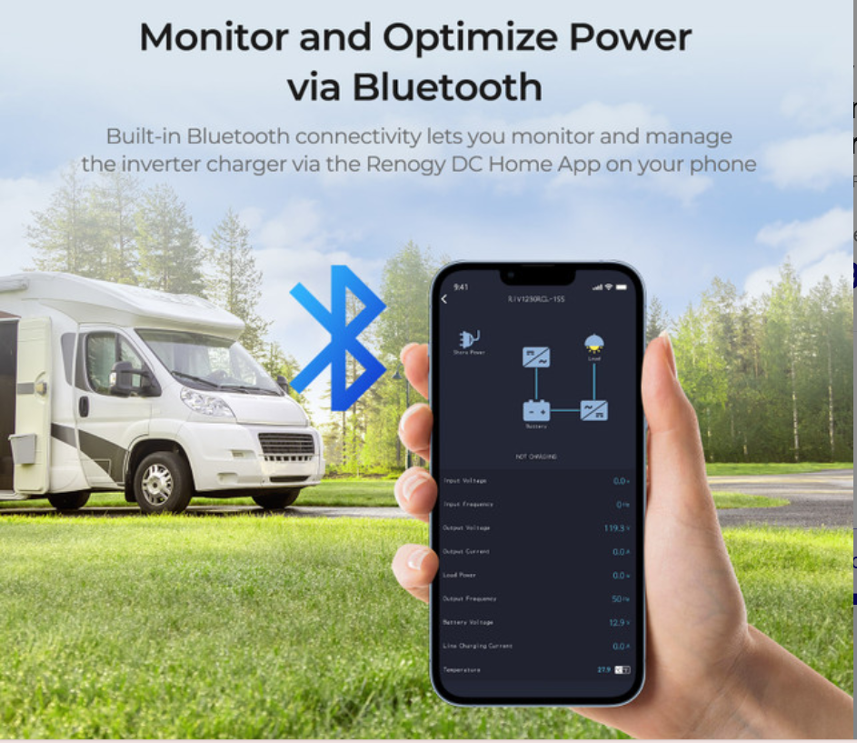 Renogy REGO 12V 3000W Pure Sine Wave Inverter Charger w/ LCD Display-4