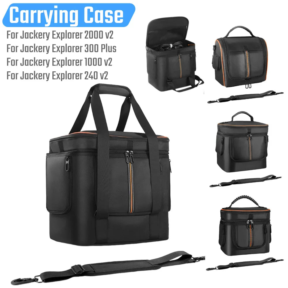 Portable Carrying Case for Jackery Explorer 2000 V2/1000 v2/240 v2/300 Plus Travel Bag Waterproof with Shoulder Strap & Handle-0