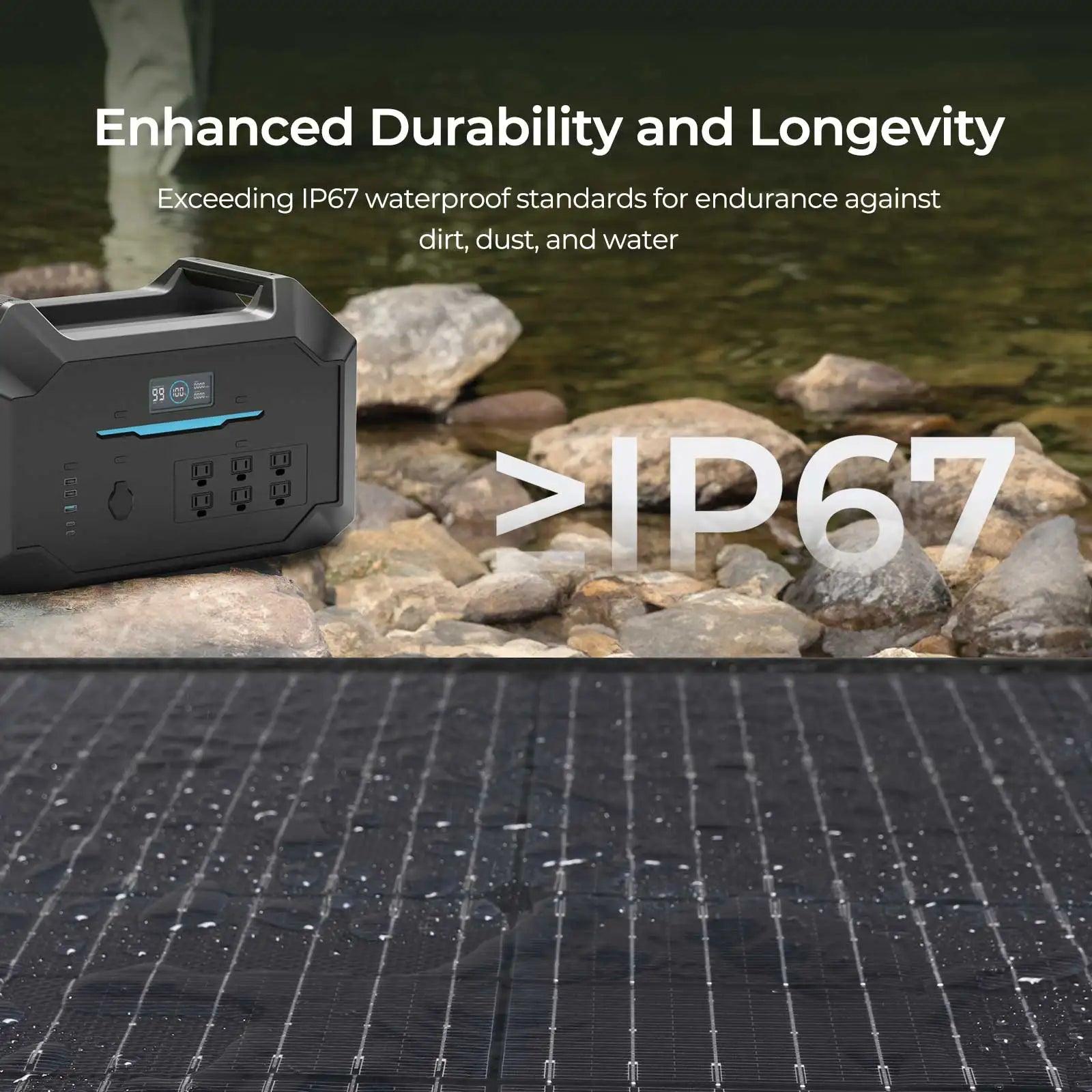 220/400W Lightweight Portable Solar Suitcase, Foldable Solar Panel with Kickstands for RV,Camping, Off Grid System-3