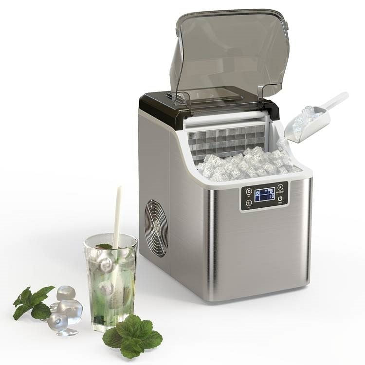 Countertop Home Electric Ice Machine with Scoop - Water Bottle Not Included-2