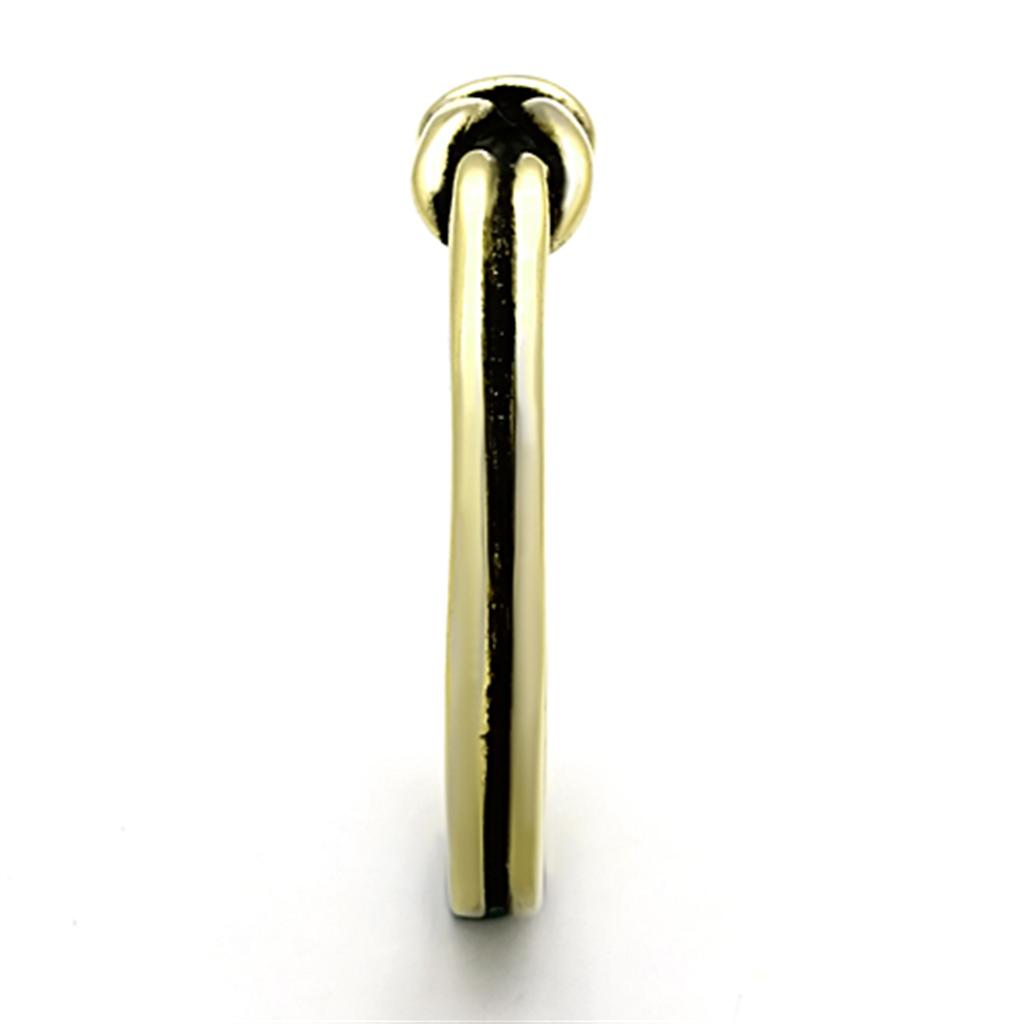 TK1239G - IP Gold(Ion Plating) Stainless Steel Ring with No Stone-3