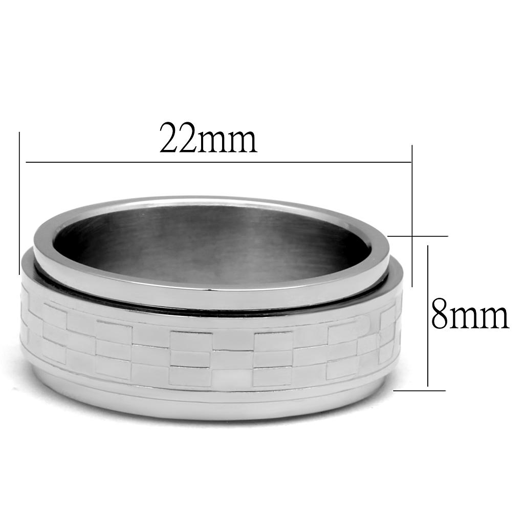 TK2942 - High polished (no plating) Stainless Steel Ring with No Stone-1