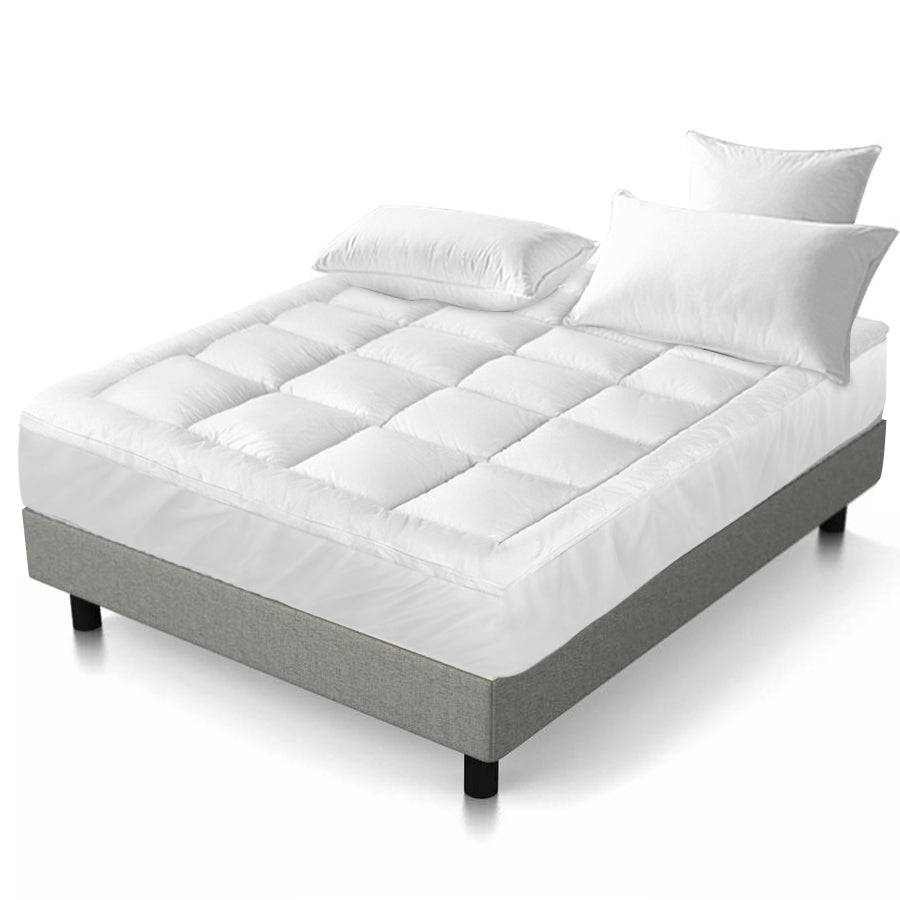 NNEDSZ King Mattress Topper Bamboo Fibre Pillowtop Protector-0