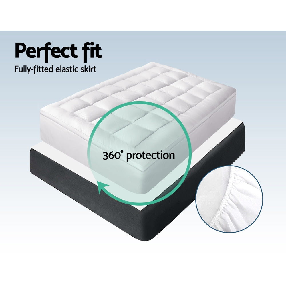 NNEDSZ Single Mattress Topper Bamboo Fibre Pillowtop Protector-4