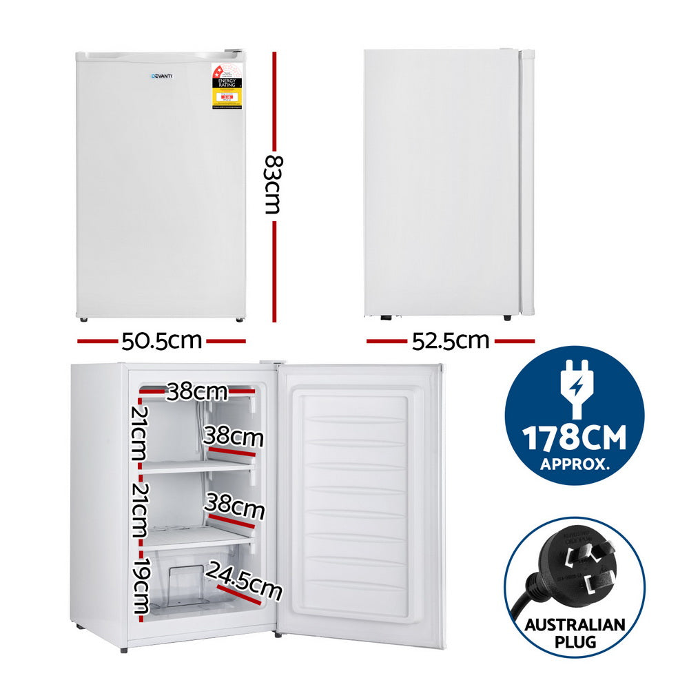 NNEDSZ Devanti 81L Upright Freezer Fridge White-1