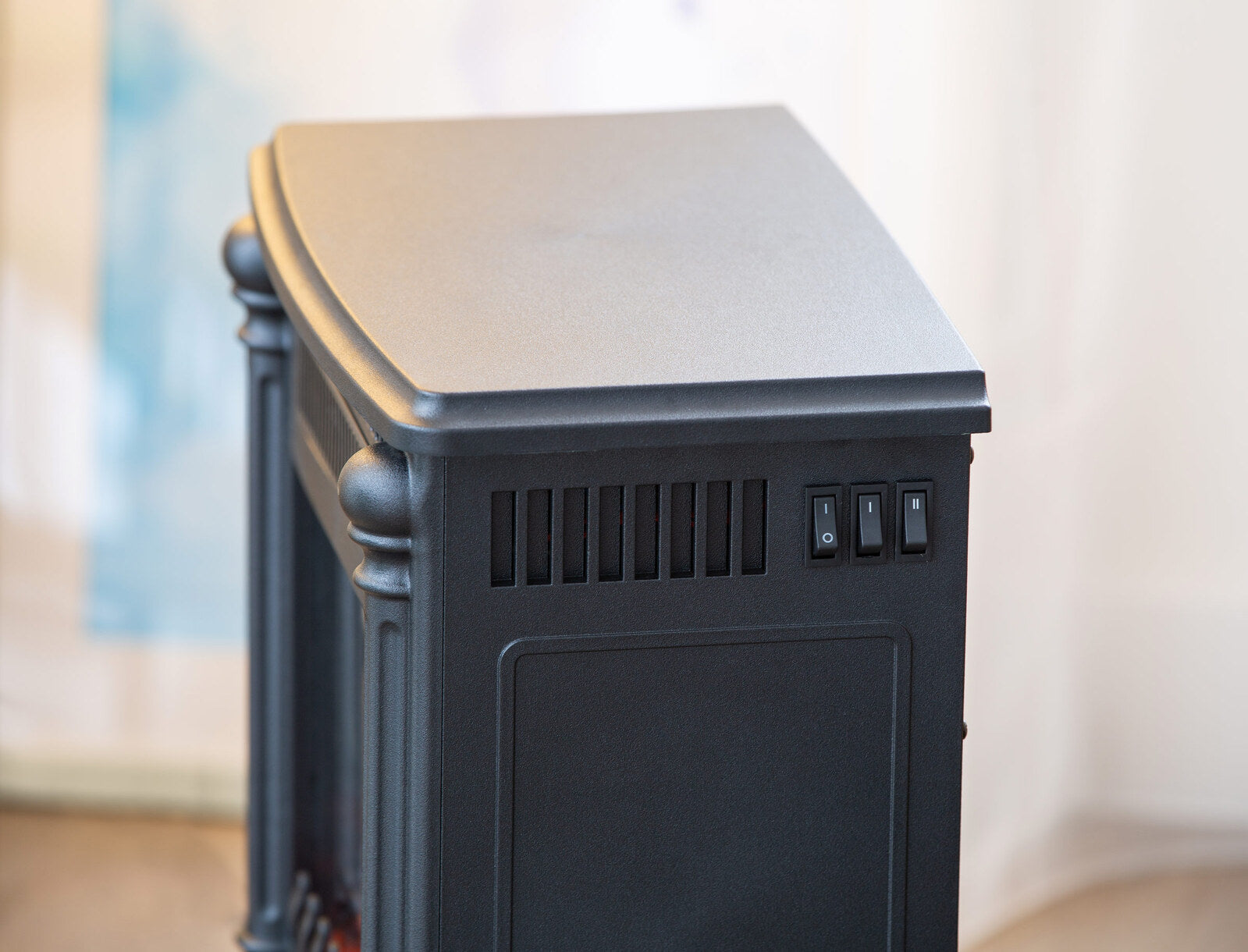 NNEDSZ Electric Log Fireplace Heater with Overheat Protection-3