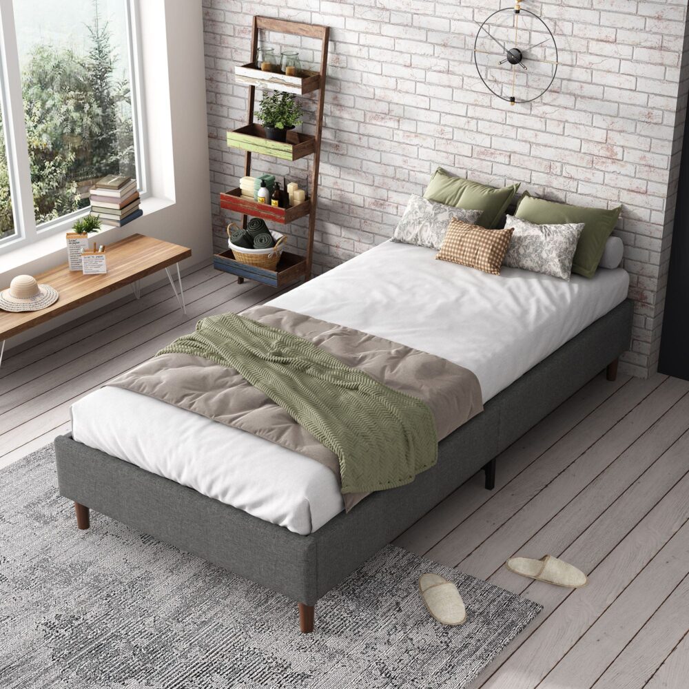 NNEDSZ Bed Frame Mattress Foundation (Dark Grey) – Double-4