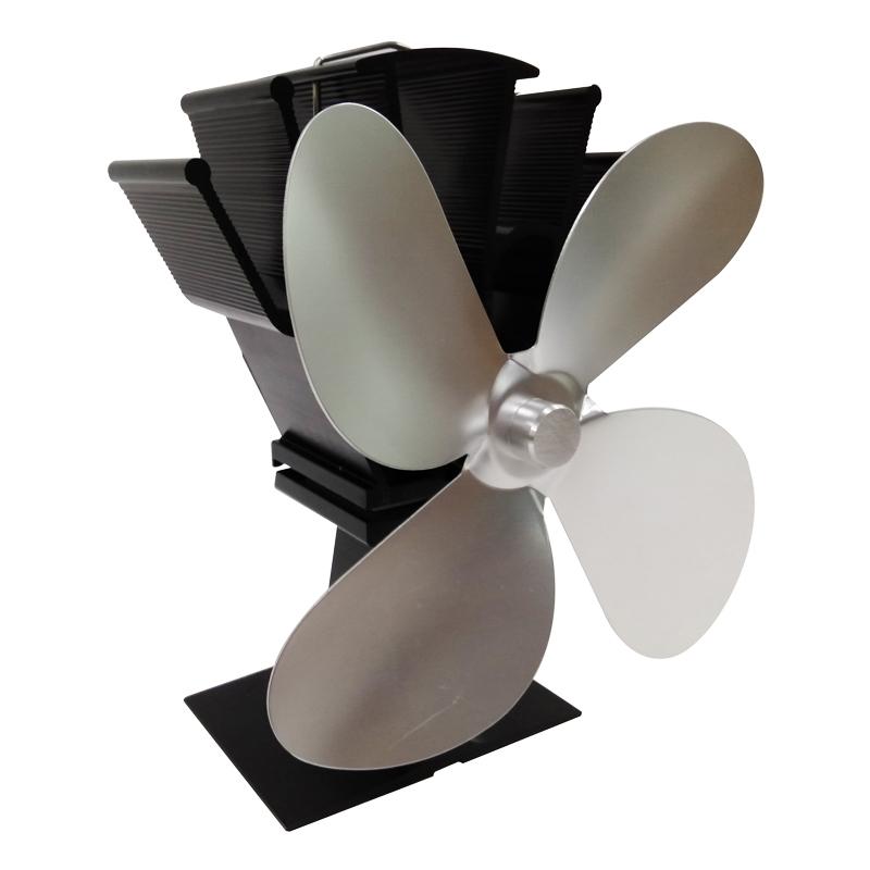 Eco-friendly Heat Powered Stove Fan for Wood / Gas / Pellet Stoves - Silver-2