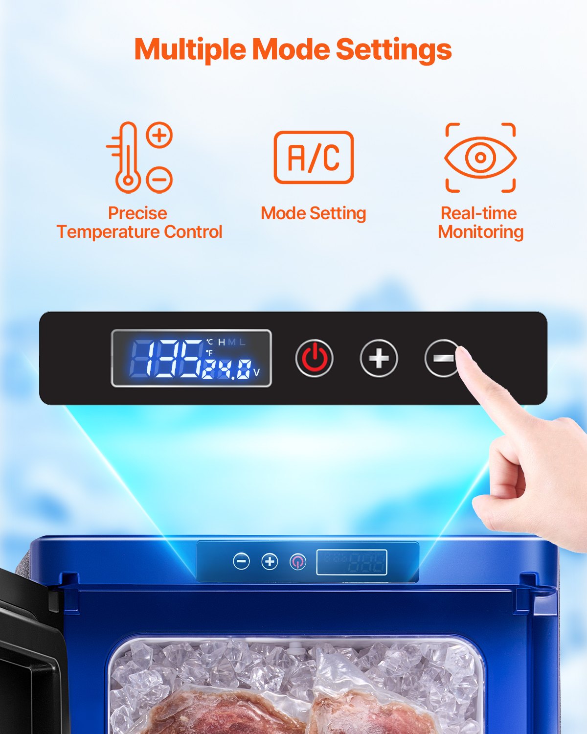 VEVOR Portable Car Refrigerator Freezer Compressor 20L Single Zone for Car Home-4