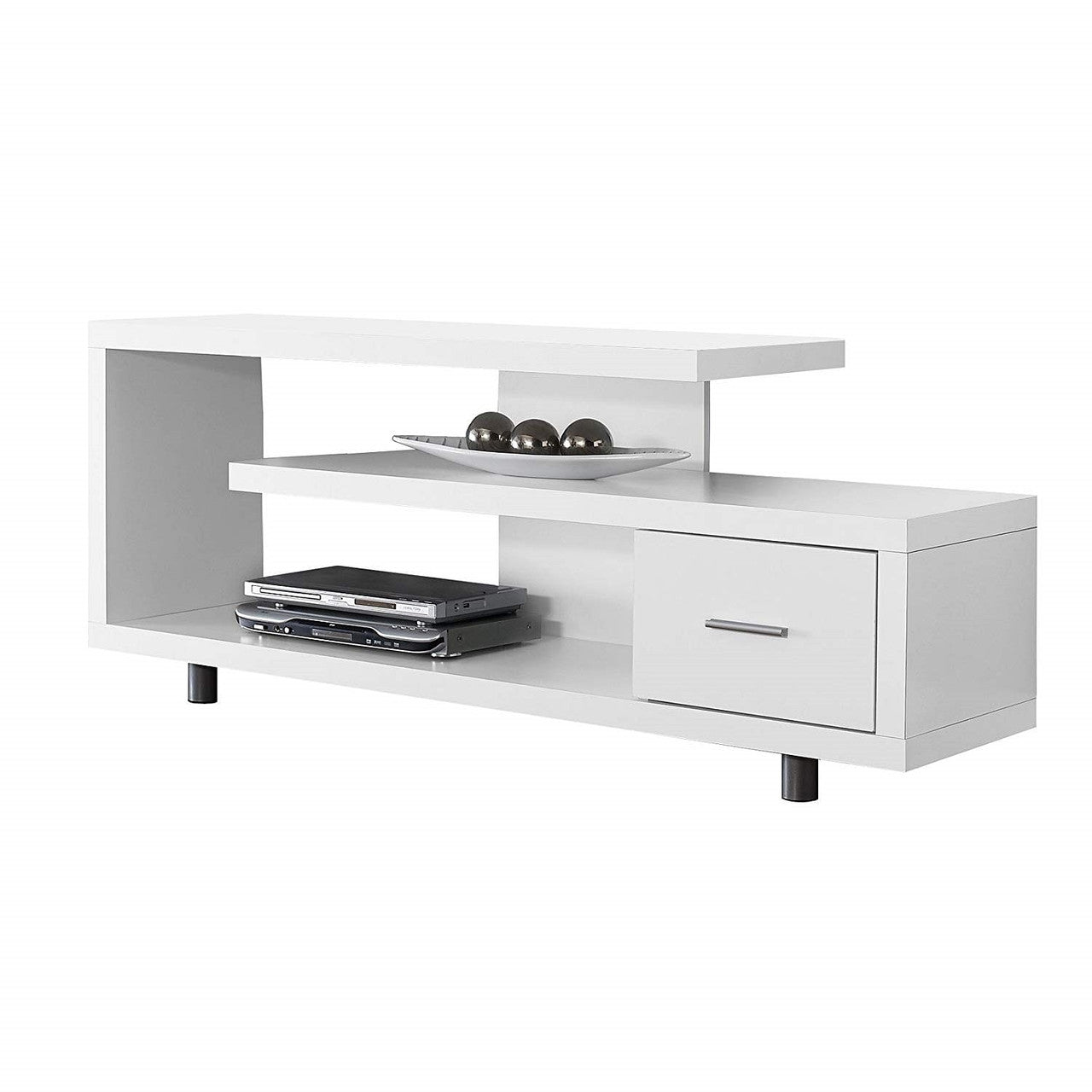 White Modern TV Stand - Fits up to 60-inch Flat Screen TV-1