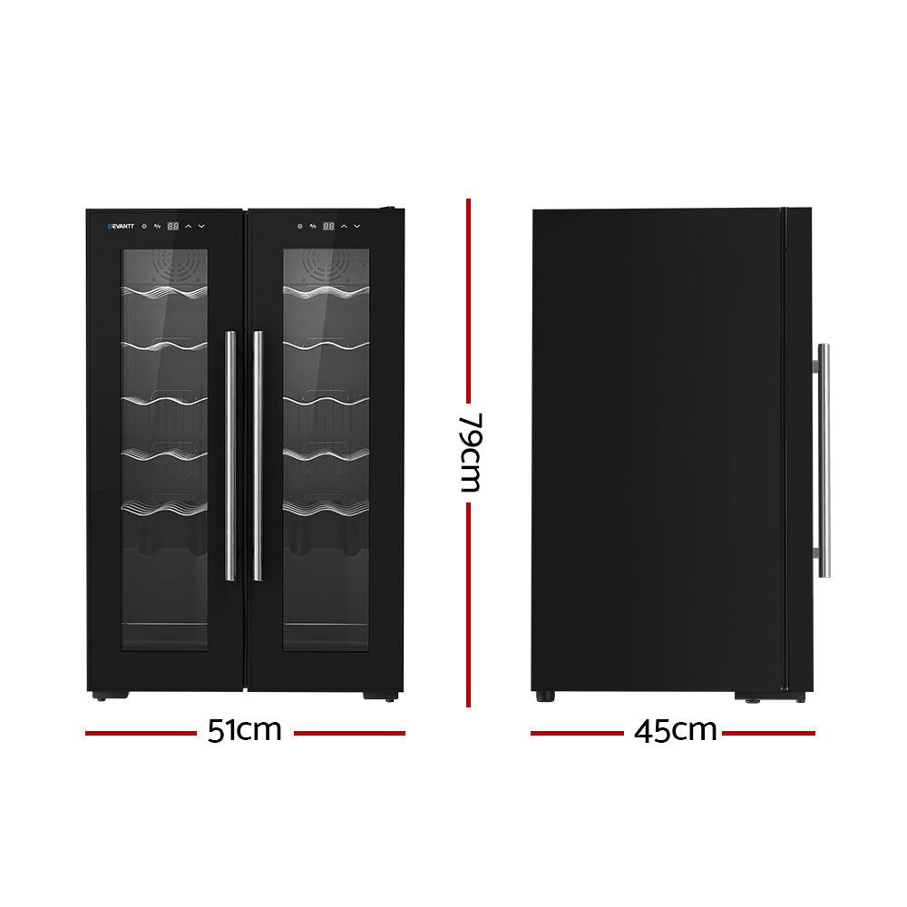 NNEDSZ Wine Cooler Fridge Dual Zone 24 Bottles-1