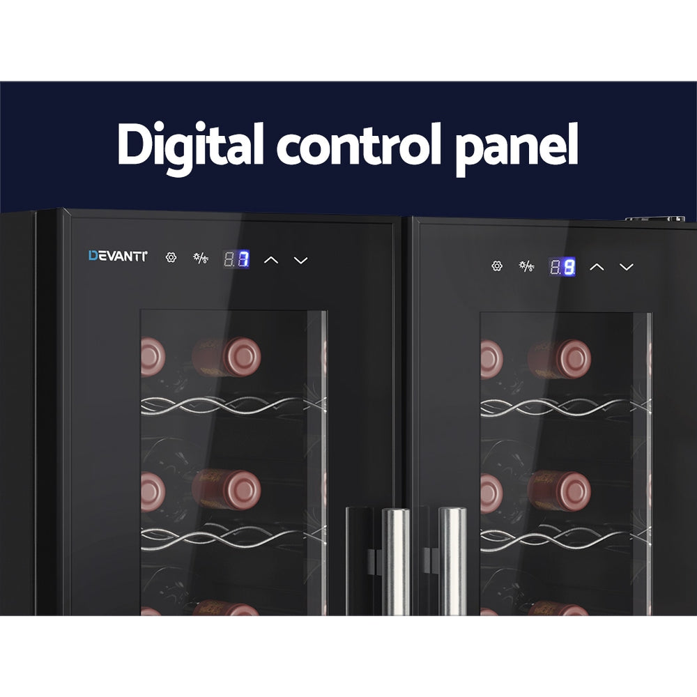 NNEDSZ Wine Cooler Fridge Dual Zone 24 Bottles-4