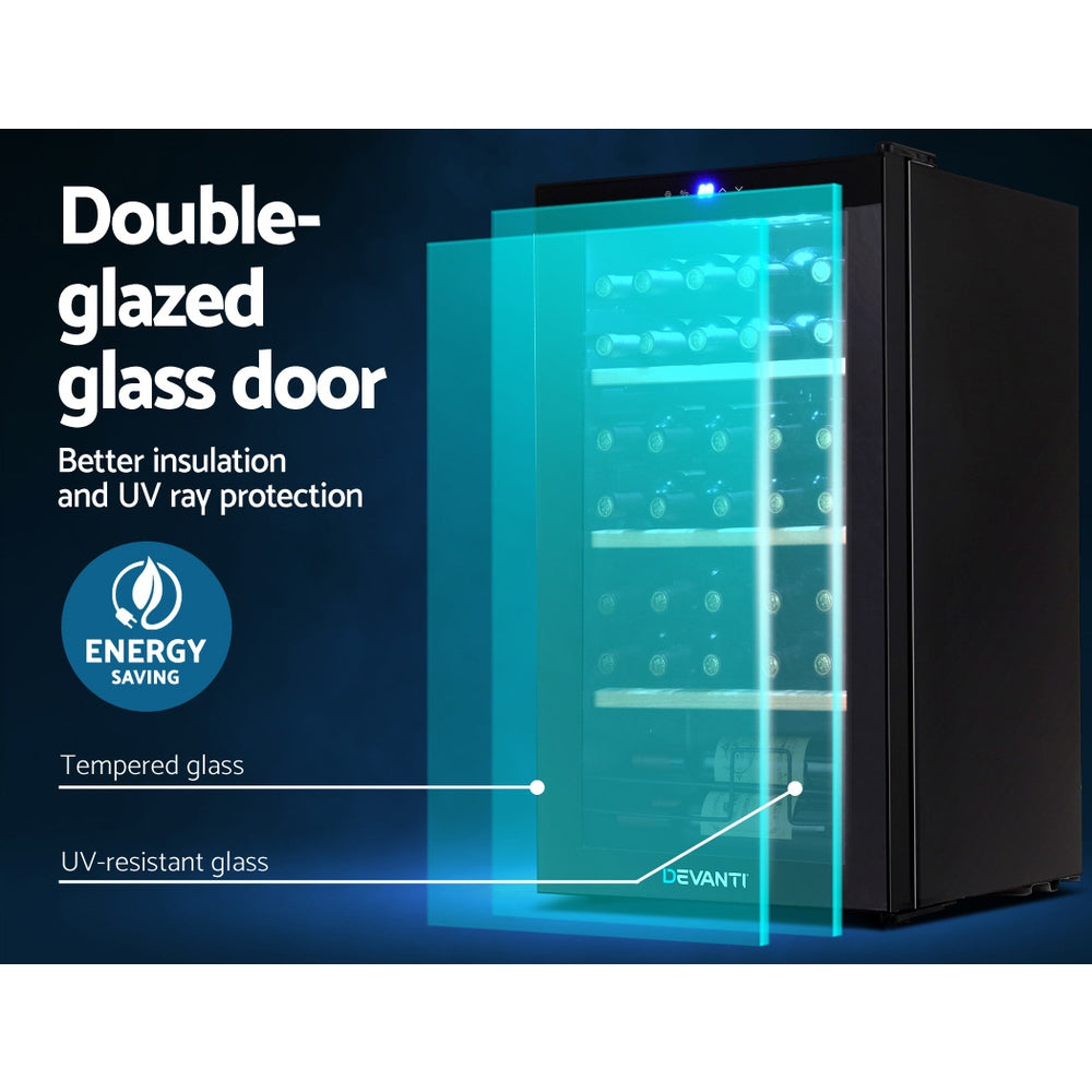 NNEDSZ 34 Bottles Wine Cooler Compressor Chiller Beverage Fridge-4