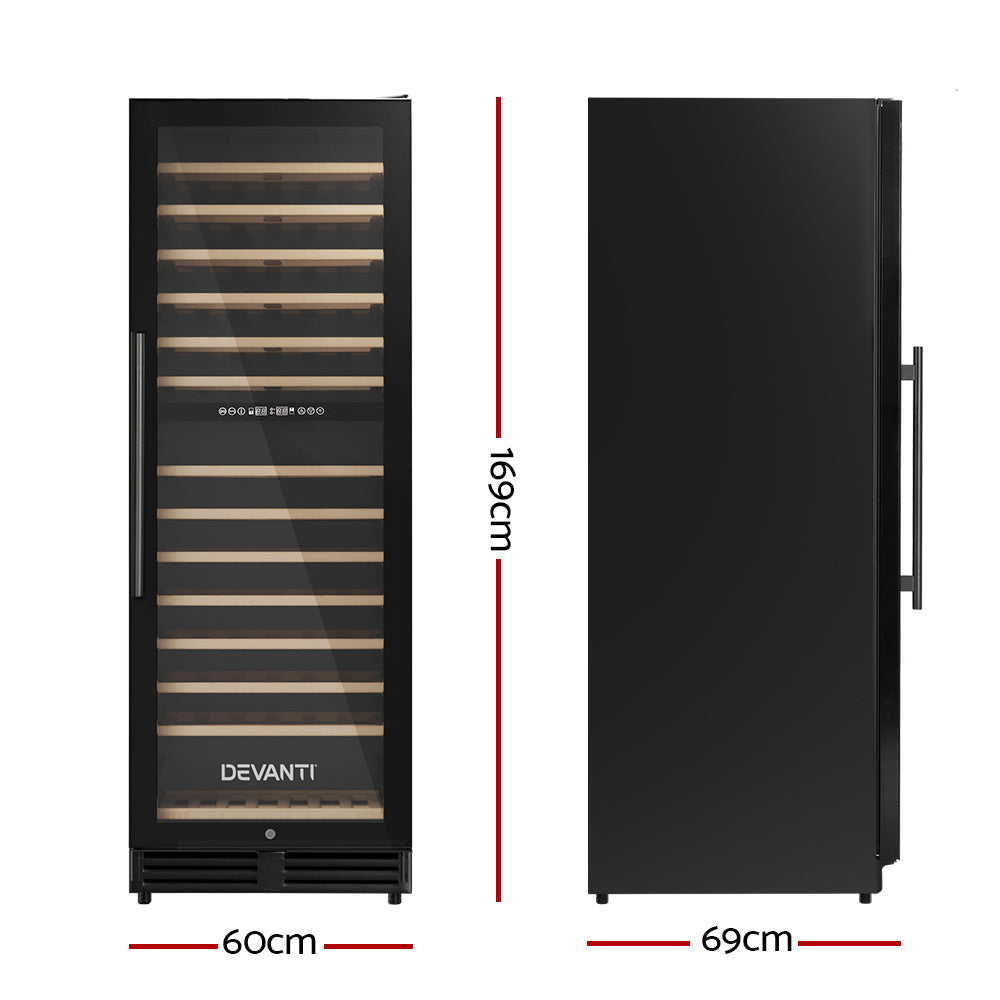 NNEDSZ Wine Cooler Fridge Dual Zone 128 Bottles-1