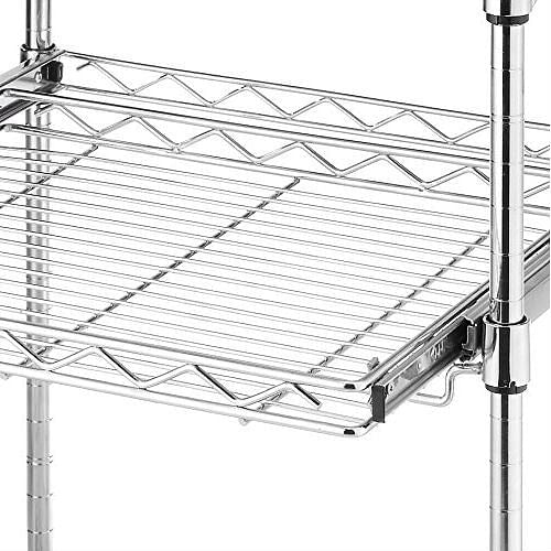 Sturdy Metal Kitchen Microwave Cart with Adjustable Shelves and Locking Wheels-1