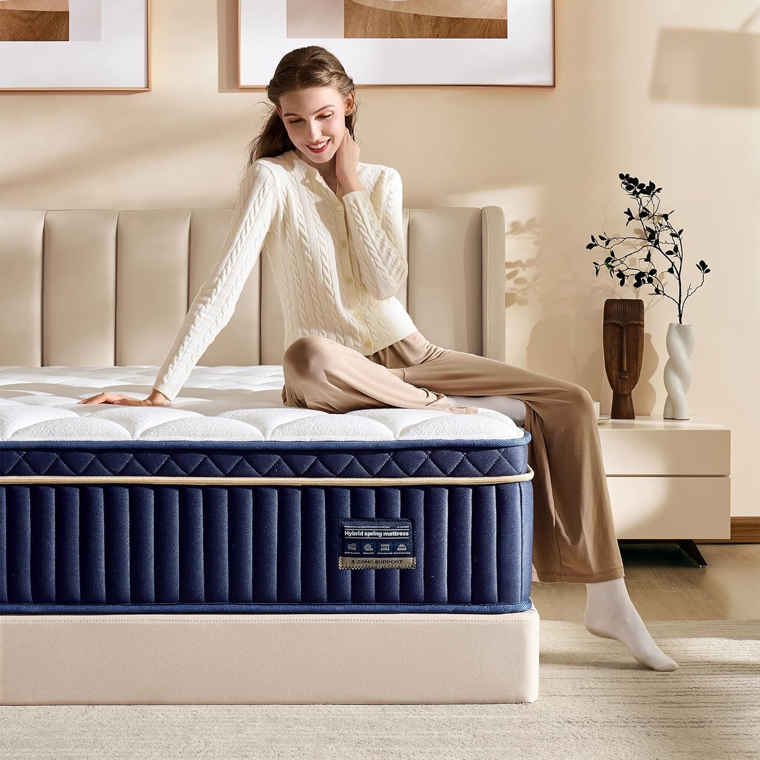 Queen Hybrid Mattress In Box PremiumMemoryFoam Comfort-0
