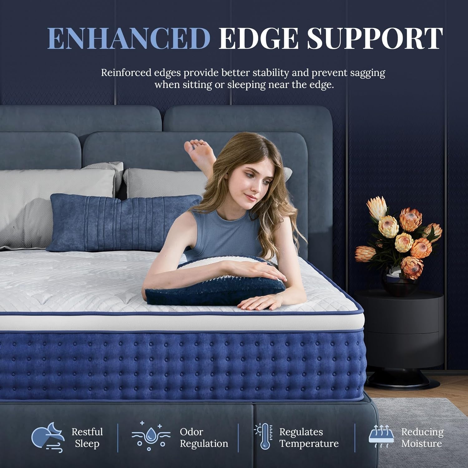Blue Queen HybridMemoryFoam Mattress Box CertipurUS-3