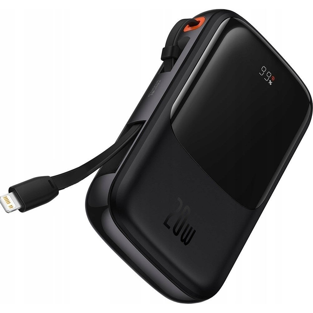 Baseus PPQD060001 Külső Akkumulátor - 10000 mAh, Vezetékes Töltés, Fekete (6932172620585)-0