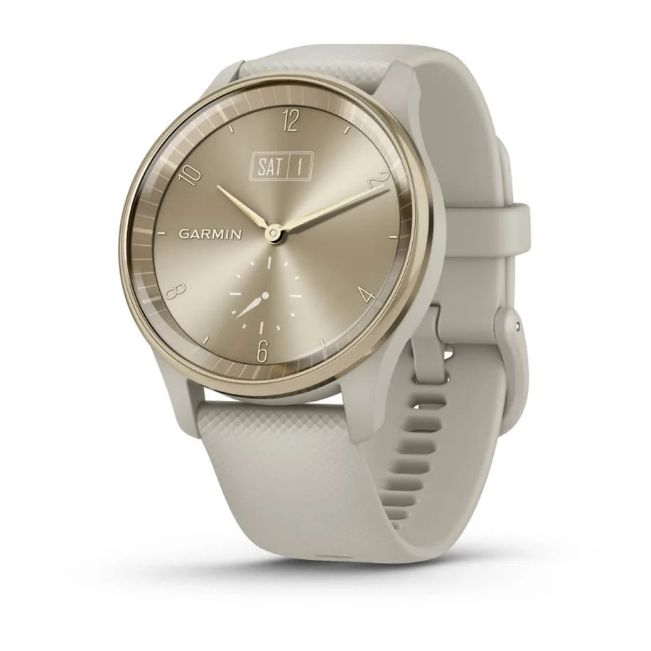 Garmin vívomove Trend okosóra Cream Gold-French Gray tokozással, szilikon szíjjal (010-02665-02) (010-02665-02)-0