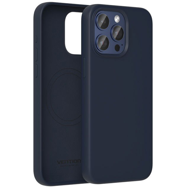 Vention Liquid iPhone 15 Plus szilikon MagSafe tok - Midnight Blue (KUFL0-20)-0