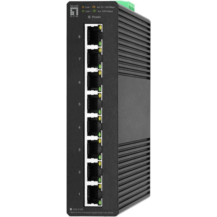 LevelOne IGS-2108 łącza sieciowe Zarządzany L2 Gigabit Ethernet (10/100/1000) Czarny (IGS-2108)-0